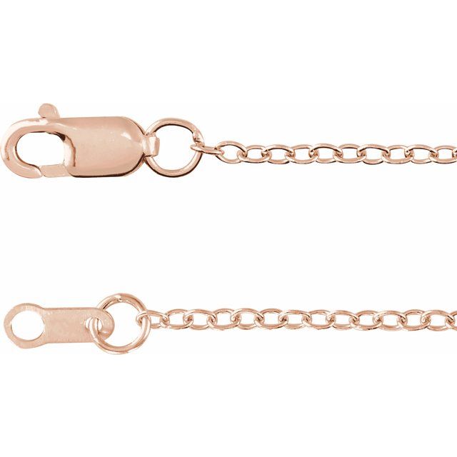 14K Rose Gold 14K Rose Gold 1.3 mm Cable 20" Chain