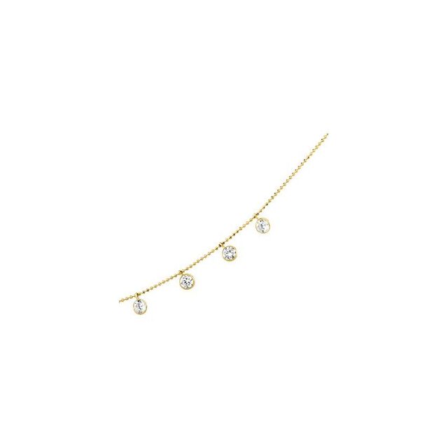 14K Yellow Gold Nine-Station Bezel Necklace