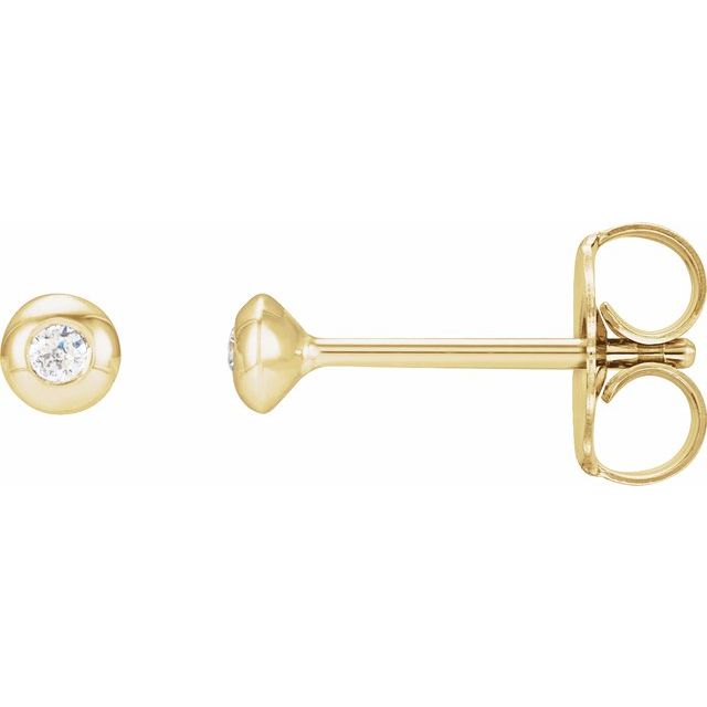 14K Yellow Gold .03 CTW Natural Diamond Domed Bezel-Set Earrings