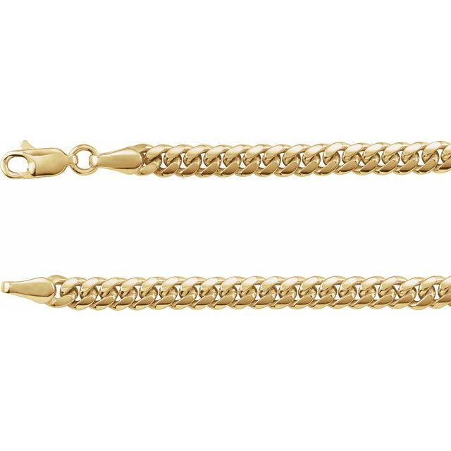 14K Yellow Gold 4.35 mm Solid Gold Miami Cuban Chain