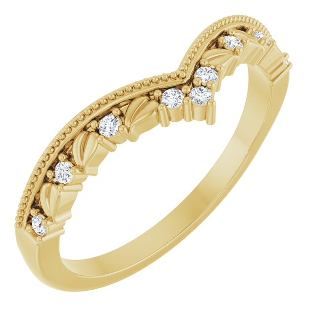 14K Yellow Gold .08 CTW Natural Diamond Contour Band