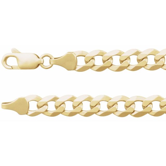14K Yellow Gold 7 mm Curb Bracelet