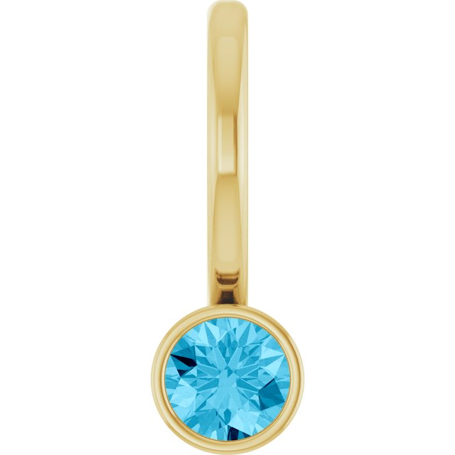 14K Yellow Gold Natural Aquamarine Charm/Pendant