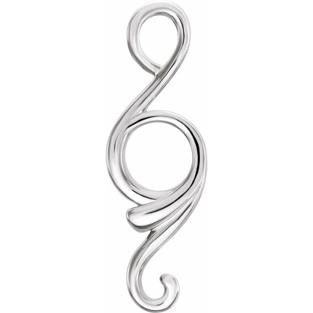 Platinum Platinum 28.5x9.3 mm Freeform Pendant