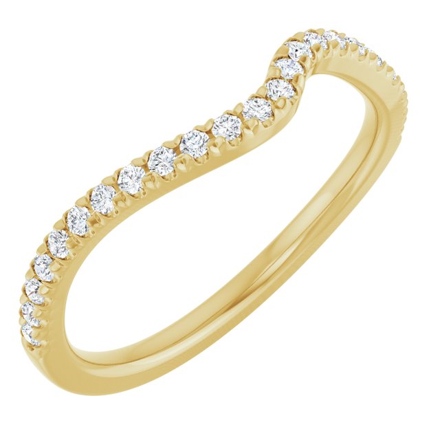14K Yellow Gold 1/5 CTW Natural Diamond French-Set Matching Band