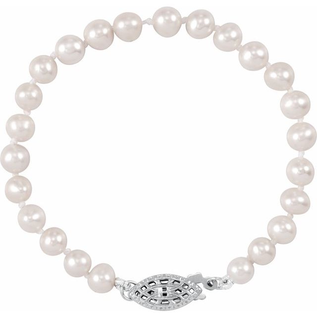 Sterling Silver Freshwater Pearl Keepsake Bracelet