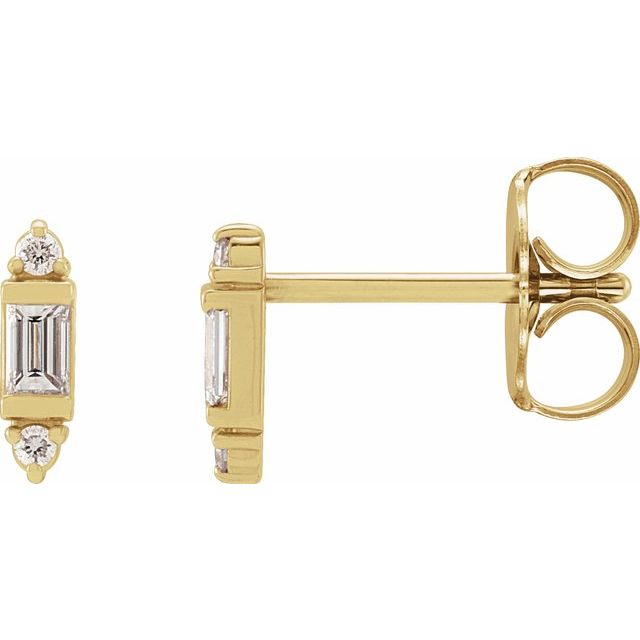 14K Yellow Gold 1/10 CTW Natural Diamond Earrings