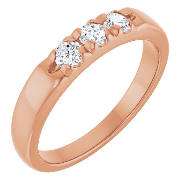 14K Rose Gold 1/3 CTW Natural Diamond Anniversary Band