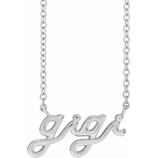 Sterling Silver Lowercase Script Gigi Necklace
