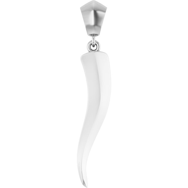 Platinum Italian Horn Pendant
