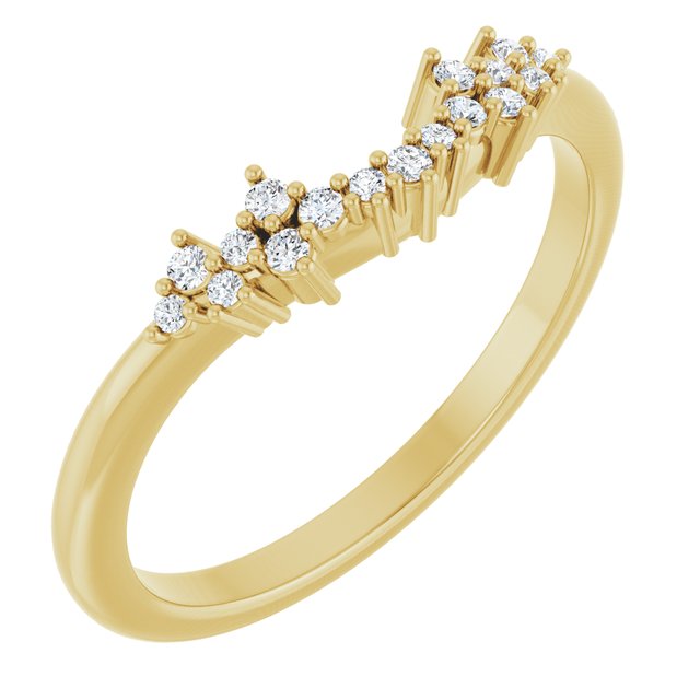 14K Yellow Gold .08 CTW Natural Diamond Matching Band Round