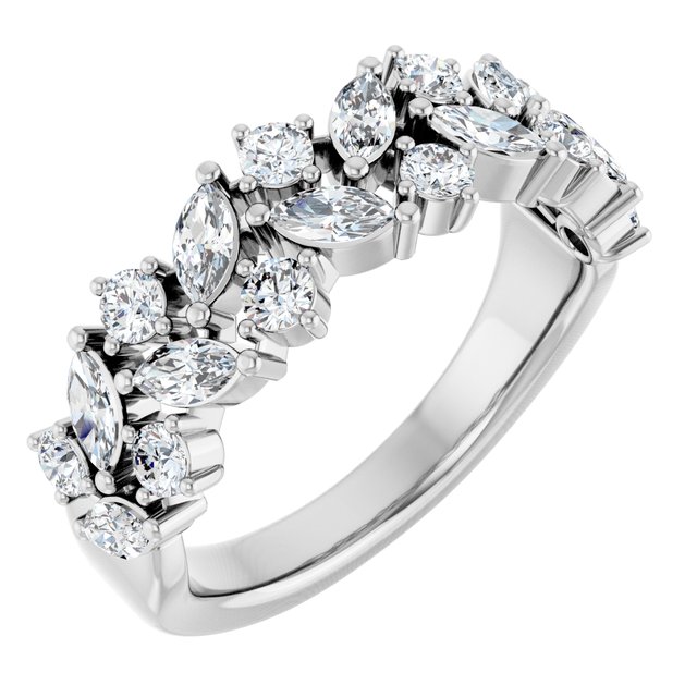 14K White Gold 1 1/3 CTW Natural Diamond Anniversary Band