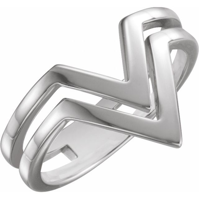 Platinum Platinum Double V Ring