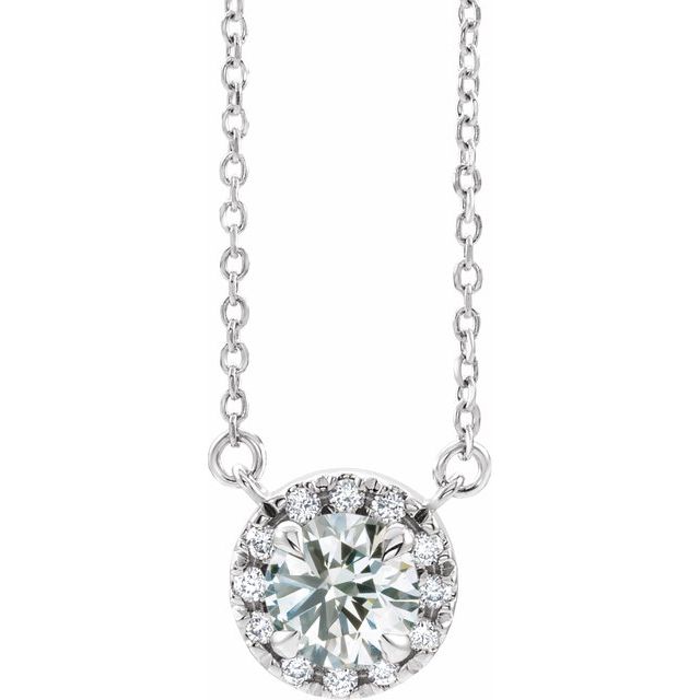 14K White Gold 1/5 CTW Natural Diamond Necklace