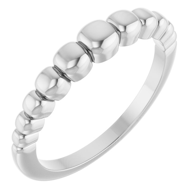Platinum Platinum Geometric Domed Ring