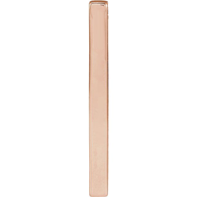 14K Rose Gold Engravable Four-Sided Bar Pendant