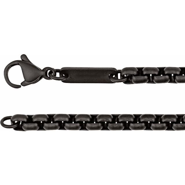 Black PVD Titanium Black PVD Titanium Rounded Box Chain
