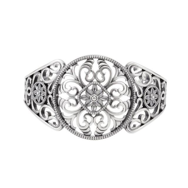 Sterling Silver Sterling Silver Filigree Cuff 7" Bracelet