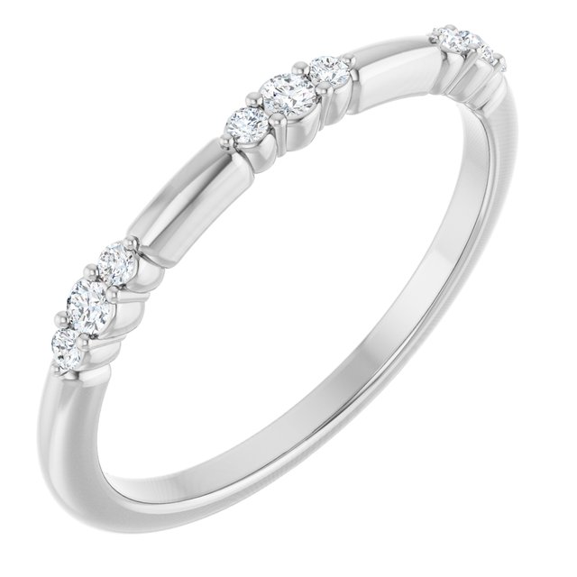 Platinum 1/8 CTW Natural Diamond Stackable Ring