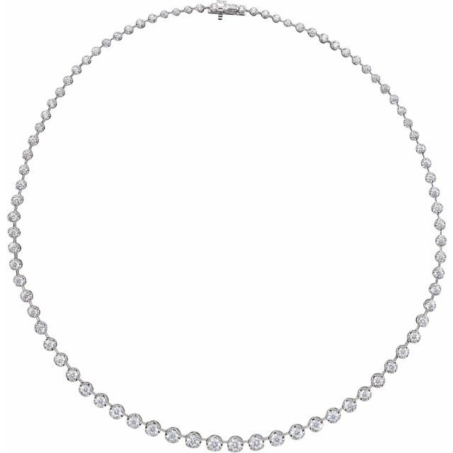 14K White Gold 6 3/4 CTW Lab-Grown Diamond Line Necklace