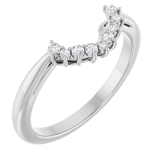 14K White Gold 1/10 CTW Natural Diamond Matching Band