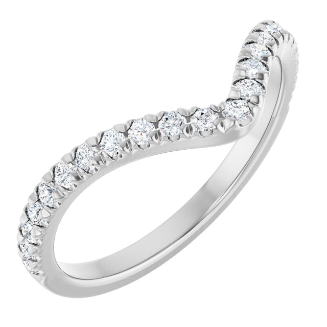 14K White Gold 1/3 CTW Natural Diamond Contour French-Set Band