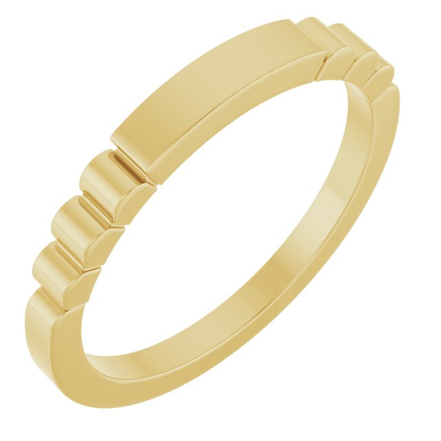 14K Yellow Gold Fluted Engravable Ring