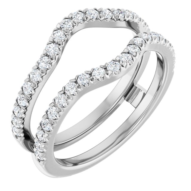 14K White Gold 1/2 CTW Lab-Grown Diamond French-Set Ring Guard